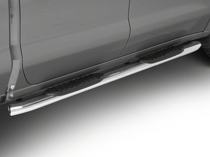 RedRock 5-Inch Oval Bent End Side Step Bars; Stainless Steel (20-25 Sierra 3500 HD Crew Cab)