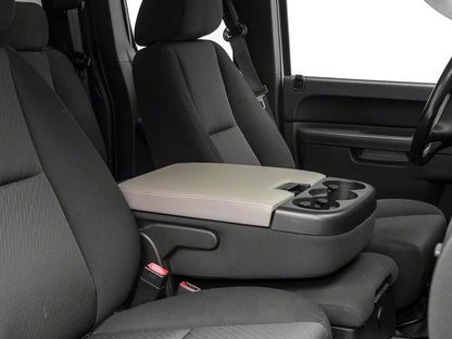 RedRock Leather Center Console Lid; Gray (07-14 Sierra 3500 HD)