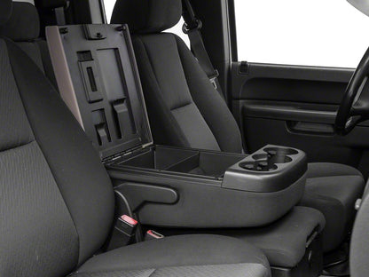 RedRock Leather Center Console Lid; Gray (07-14 Sierra 3500 HD)