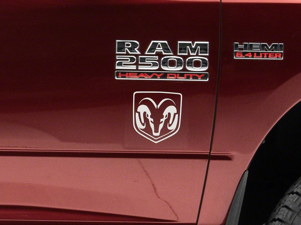 RAM Licensed by RedRock Small RAM Head Logo; White (03-18 RAM 3500)