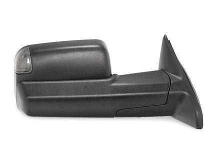 RedRock Powered Heated Towing Mirrors with Smoked Turn Signals; Black (10-18 RAM 3500)