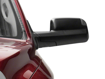 RedRock Powered Heated Towing Mirrors with Smoked Turn Signals; Black (10-18 RAM 3500)