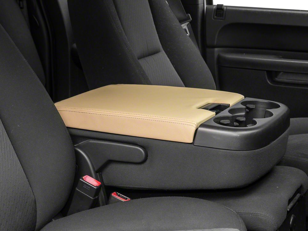 RedRock Replacement Leather Center Console Cover Only; Tan (07-14 Silverado 3500 HD)