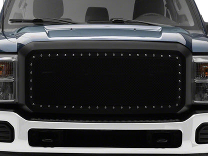 RedRock Evolution Stainless Steel Wire Mesh Upper Replacement Grille; Black (11-16 F-350 Super Duty)