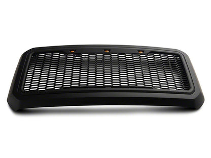RedRock Baja Upper Replacement Grille with LED; Matte Black (11-16 F-350 Super Duty)