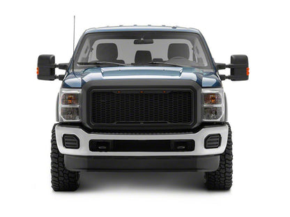 RedRock Baja Upper Replacement Grille with LED; Matte Black (11-16 F-350 Super Duty)