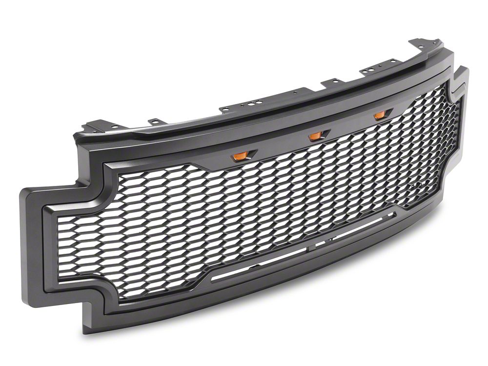 RedRock Baja Upper Replacement Grille with LED Lighting; Charcoal (17-19 F-350 Super Duty)