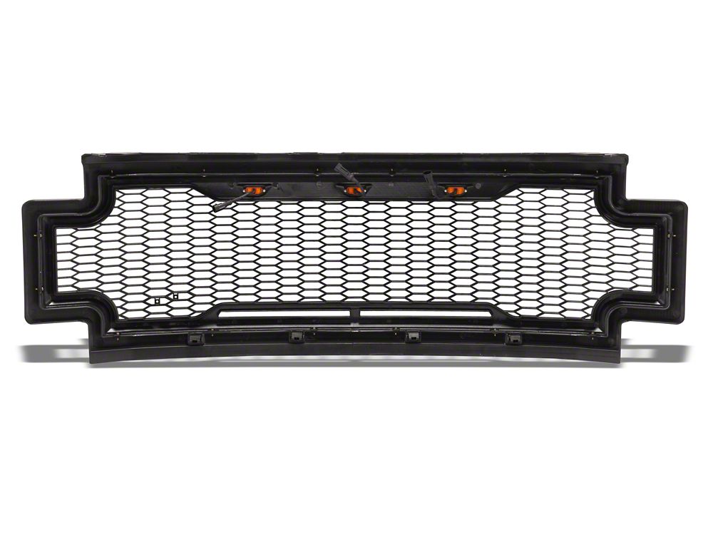 RedRock Baja Upper Replacement Grille with LED Lighting; Charcoal (17-19 F-350 Super Duty)