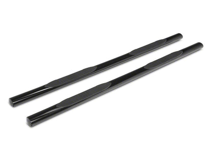 RedRock 4-Inch Oval Straight End Side Step Bars; Black (17-25 F-350 Super Duty SuperCrew)