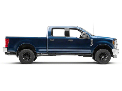 RedRock 4-Inch Oval Straight End Side Step Bars; Black (17-25 F-350 Super Duty SuperCrew)