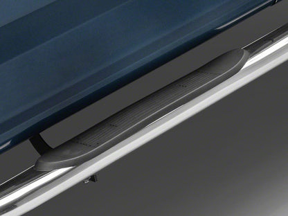 RedRock 4-Inch Oval Bent End Side Step Bars; Stainless Steel (17-25 F-350 Super Duty SuperCrew)