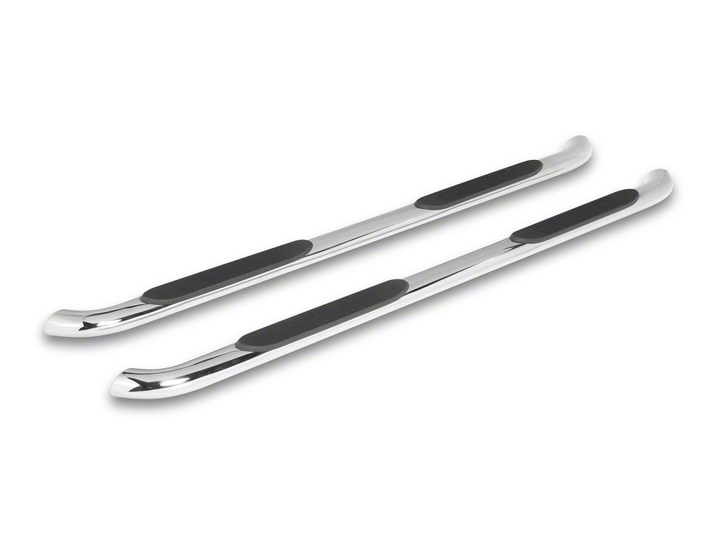RedRock 4-Inch Oval Bent End Side Step Bars; Stainless Steel (17-25 F-350 Super Duty SuperCrew)