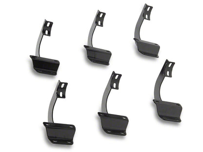 RedRock 4-Inch Oval Bent End Side Step Bars; Black (17-25 F-350 Super Duty SuperCrew)