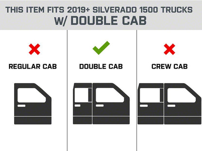 RedRock 6-Inch Oval Straight End Side Step Bars; Stainless Steel (19-25 Silverado 1500 Double Cab)