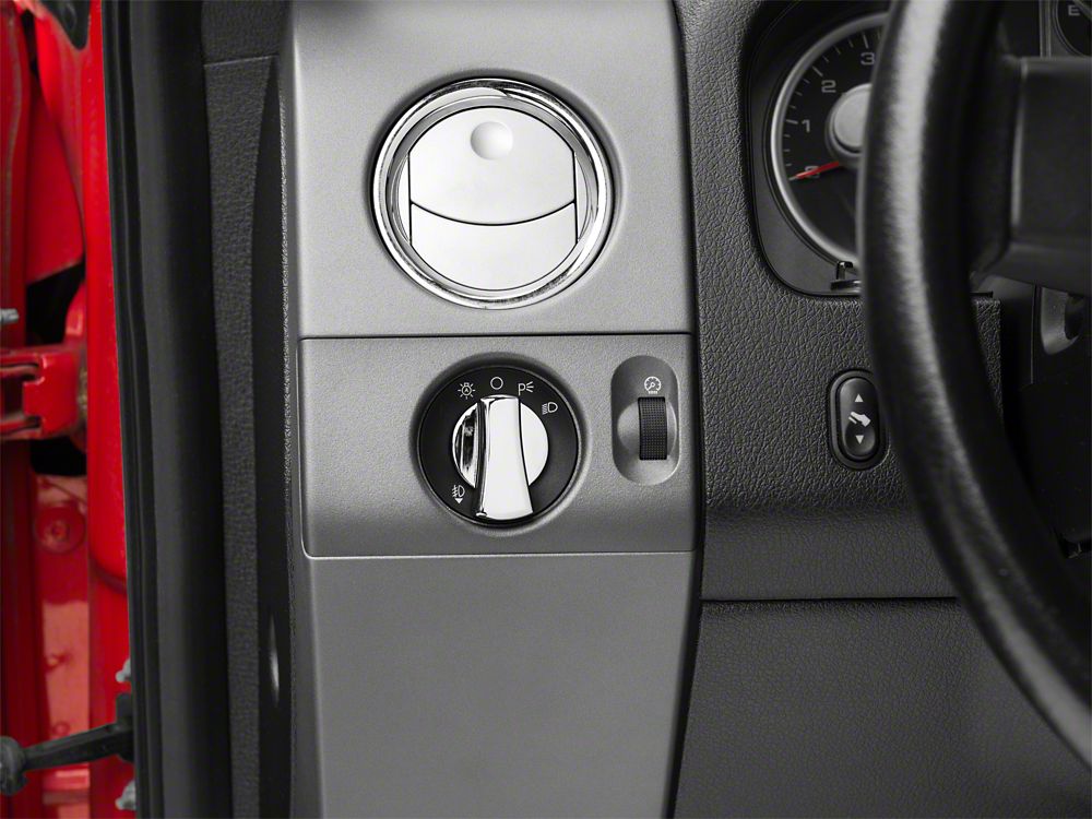 RedRock Headlight Knob Cover; Chrome (04-08 F-150)