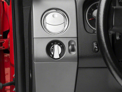 RedRock Headlight Knob Cover; Chrome (04-08 F-150)