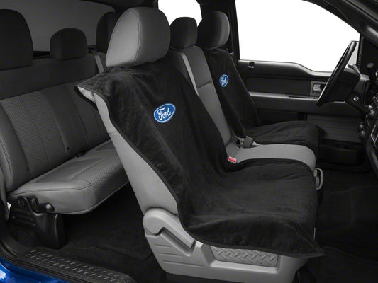 RedRock Alterum Series Seat Armour Protective Cover with Ford Oval Logo; Black (97-25 F-150)