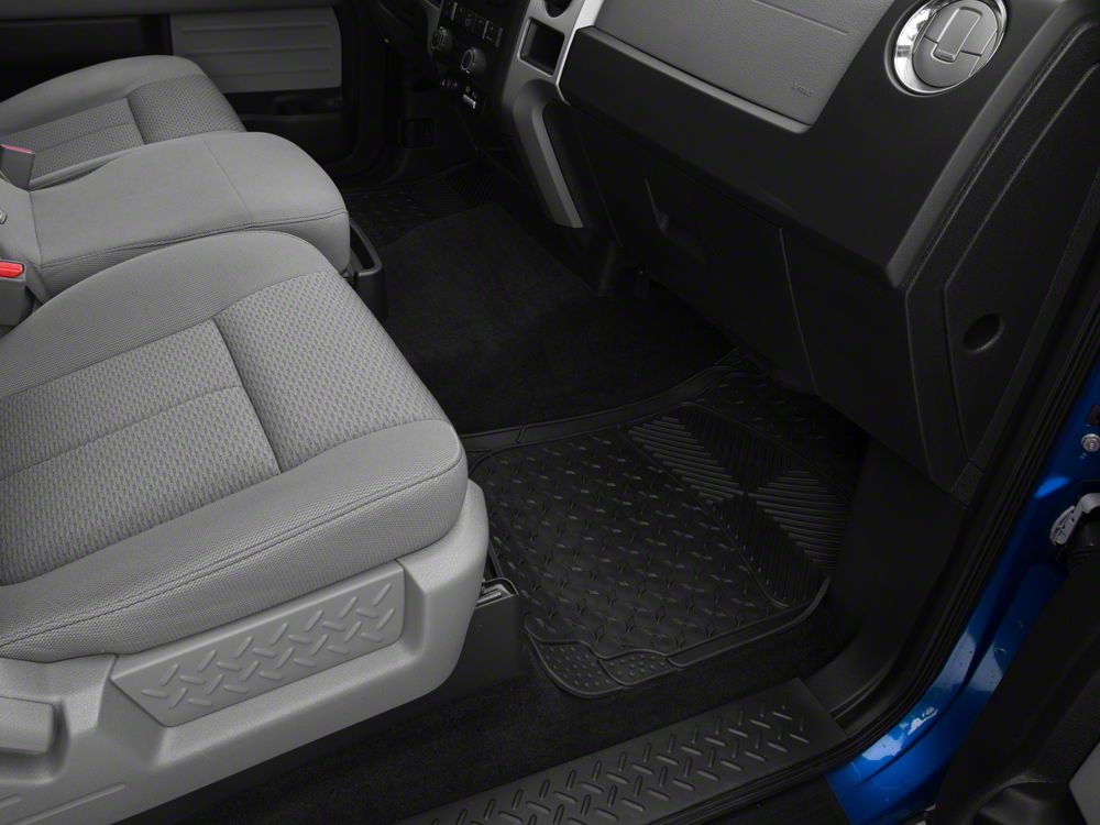 RedRock All-Weather Floor Mat Set with One-Piece Rear Mat; Black (97-14 F-150)
