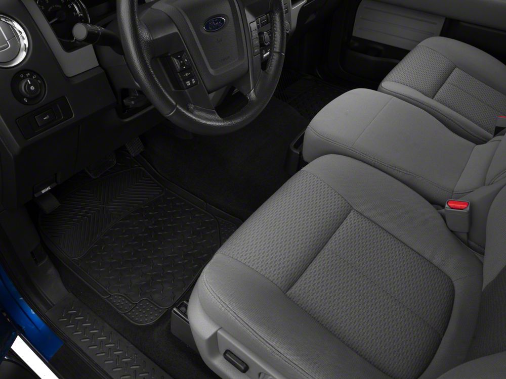 RedRock All-Weather Floor Mat Set with One-Piece Rear Mat; Black (97-14 F-150)