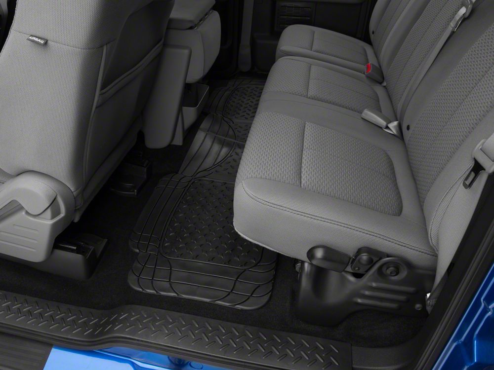 RedRock All-Weather Floor Mat Set with One-Piece Rear Mat; Black (97-14 F-150)