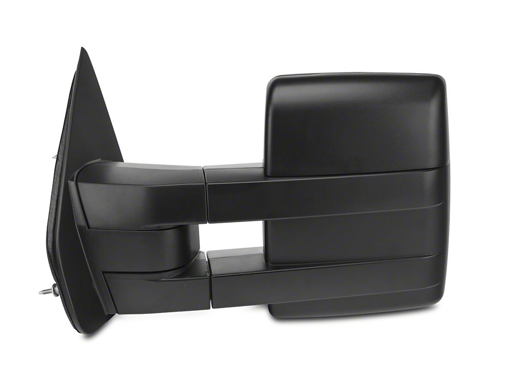 RedRock Power Adjust Heated Manual Foldaway Towing Mirrors with Puddle Lights and Turn Signals; Textured Black; Driver Side (07-12 F-150)