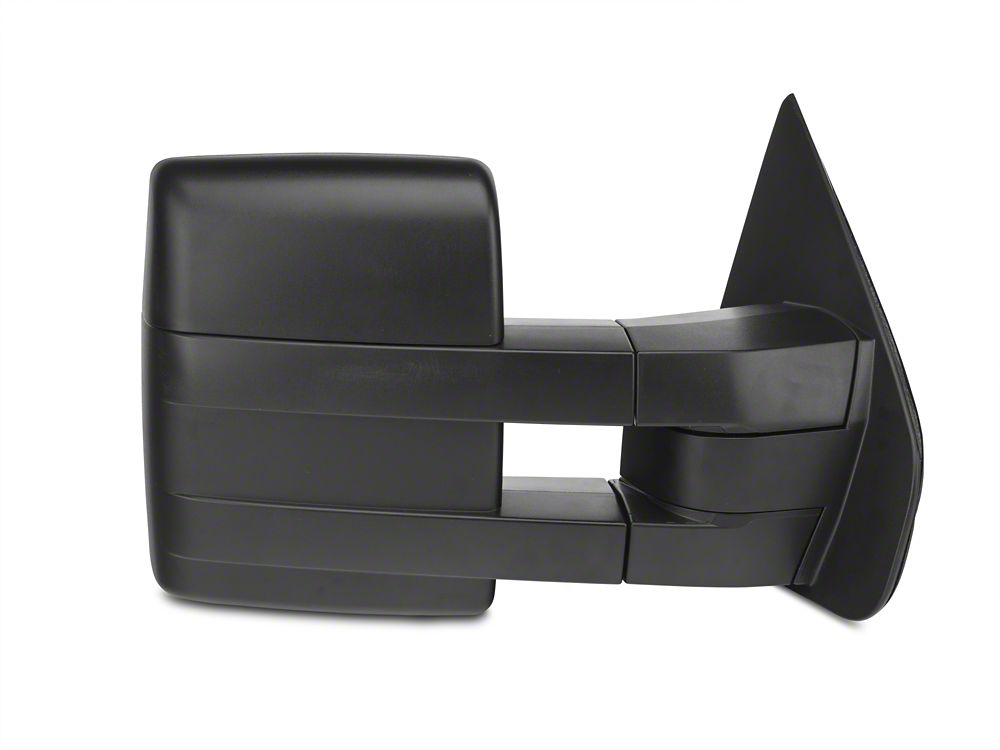 RedRock Power Adjust Heated Manual Foldaway Towing Mirrors with Puddle Lights and Turn Signals; Textured Black; Passenger Side (07-12 F-150)