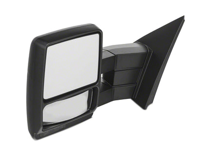 RedRock Memory Power Adjust Heated Manual Foldaway Towing Mirrors with Puddle Lights and Turn Signals; Textured Black; Driver Side (09-14 F-150)