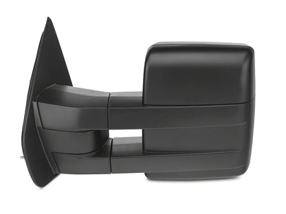 RedRock Memory Power Adjust Heated Manual Foldaway Towing Mirrors with Puddle Lights and Turn Signals; Textured Black; Driver Side (09-14 F-150)