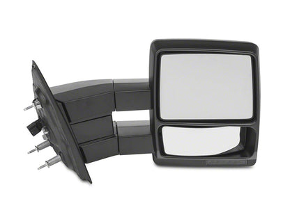 RedRock Memory Power Adjust Heated Manual Foldaway Towing Mirrors with Puddle Lights and Turn Signals; Textured Black; Passenger Side (09-14 F-150)