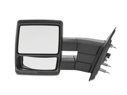 RedRock Memory Power Adjust Heated Manual Foldaway Towing Mirrors with Puddle Lights and Turn Signals; Chrome; Driver Side (09-14 F-150)