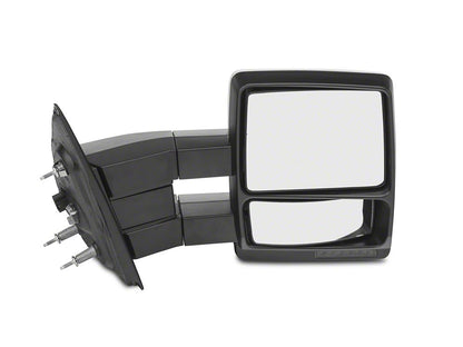 RedRock Memory Power Adjust Heated Manual Foldaway Towing Mirrors with Puddle Lights and Turn Signals; Chrome; Passenger Side (09-14 F-150)