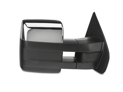 RedRock Memory Power Adjust Heated Manual Foldaway Towing Mirrors with Puddle Lights and Turn Signals; Chrome; Passenger Side (09-14 F-150)