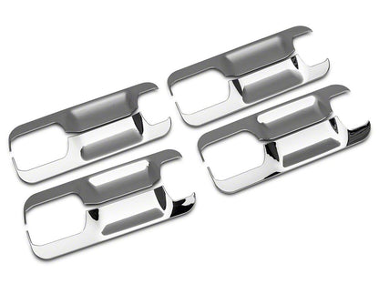 RedRock Door Handle Covers; Back Plate Only; Chrome (15-20 F-150)