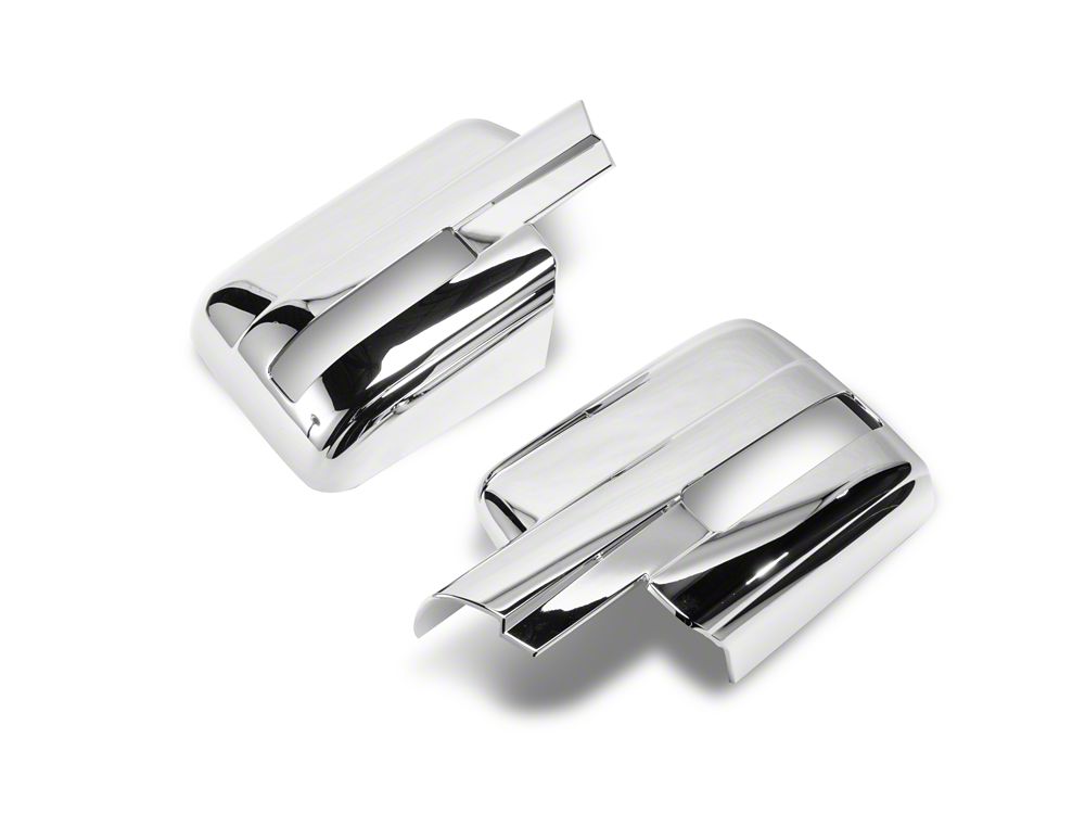 RedRock Mirror Covers with Turn Signal Light Cutout; Chrome (09-14 F-150)