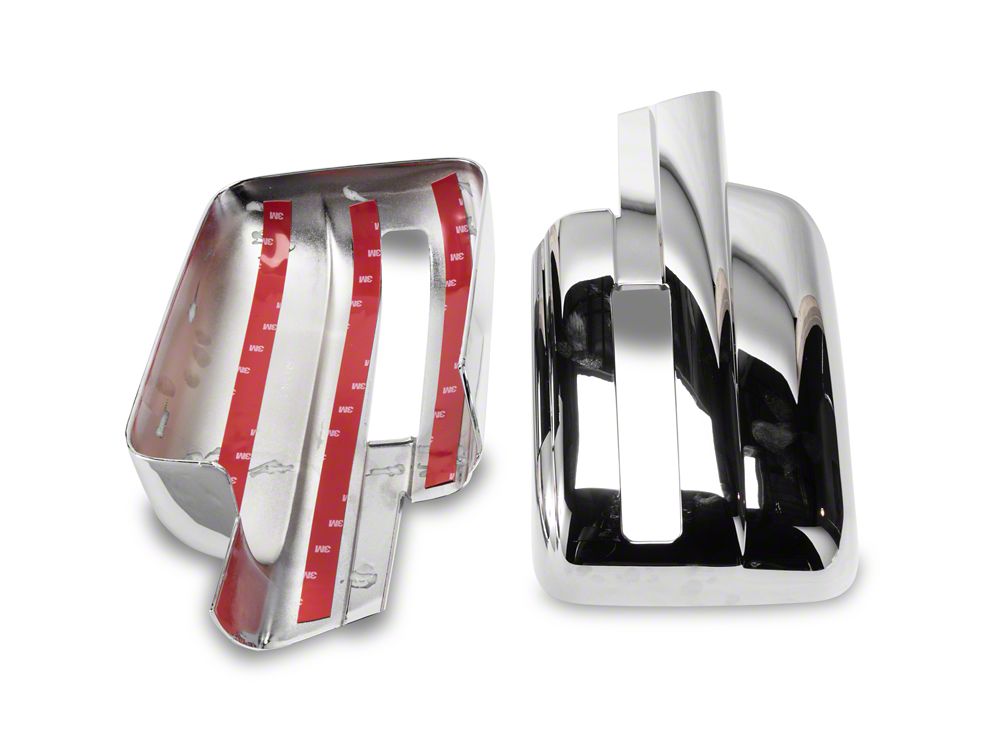RedRock Mirror Covers with Turn Signal Light Cutout; Chrome (09-14 F-150)