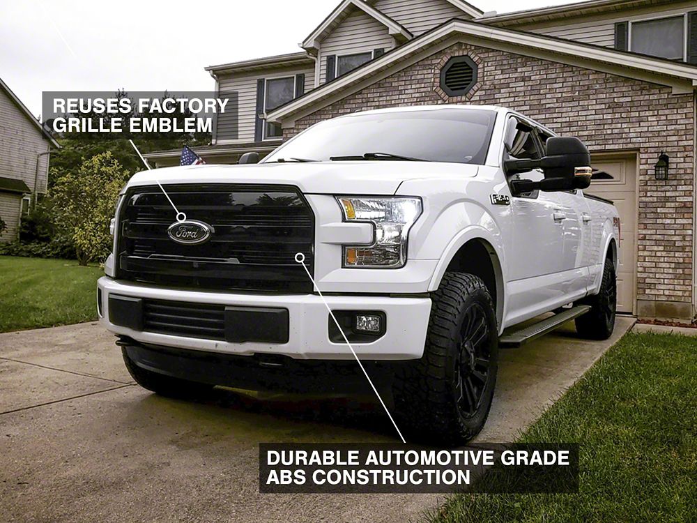 RedRock Upper Replacement Grille; Gloss Black (15-17 F-150, Excluding Raptor)