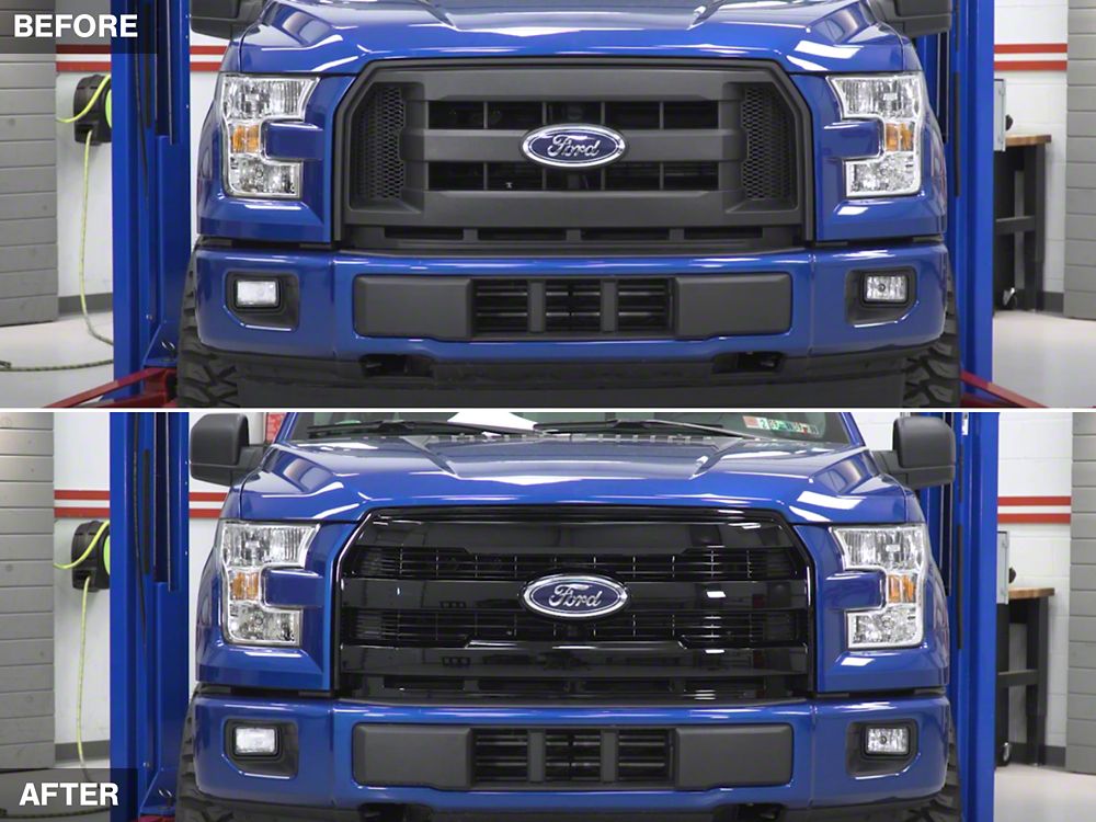 RedRock Upper Replacement Grille; Gloss Black (15-17 F-150, Excluding Raptor)