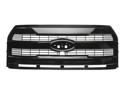 RedRock Upper Replacement Grille; Gloss Black (15-17 F-150, Excluding Raptor)