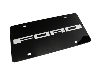 RedRock Stainless Steel License Plate with Silver FORD Lettering (Universal; Some Adaptation May Be Required)
