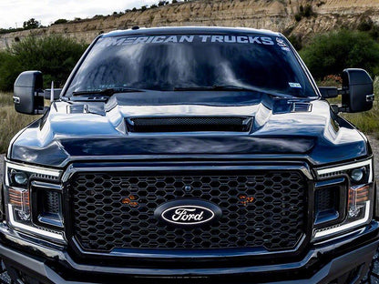 RedRock Ram Air Hood with Heat Extractors; Unpainted (15-20 F-150, Excluding Raptor)