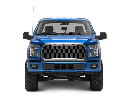 RedRock Baja Upper Replacement Grille with LED Lighting; Charcoal (15-17 F-150, Excluding Raptor)
