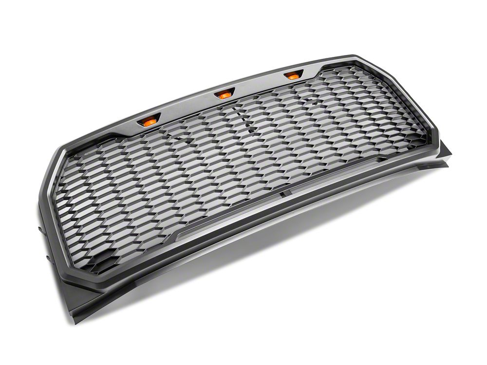 RedRock Baja Upper Replacement Grille with LED Lighting; Charcoal (15-17 F-150, Excluding Raptor)