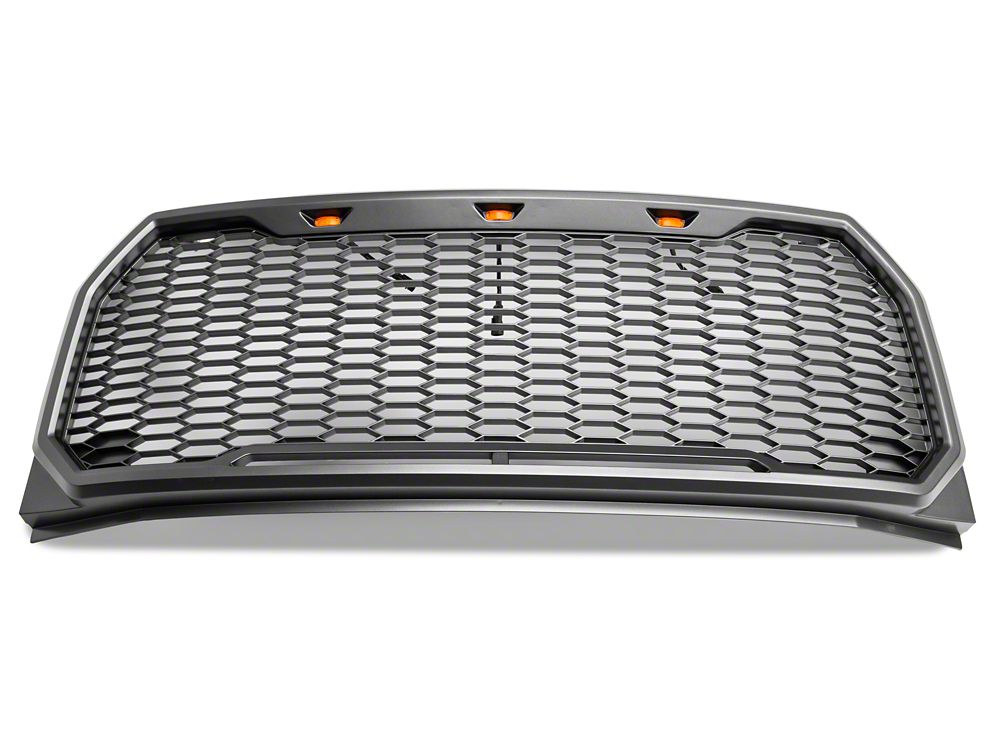 RedRock Baja Upper Replacement Grille with LED Lighting; Charcoal (15-17 F-150, Excluding Raptor)