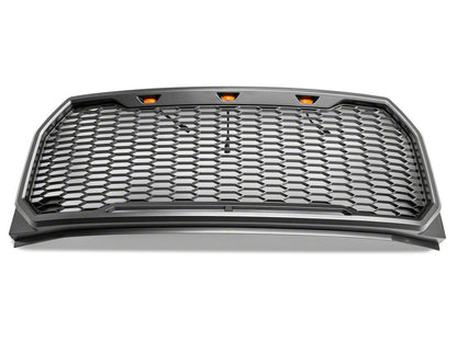 RedRock Baja Upper Replacement Grille with LED Lighting; Charcoal (15-17 F-150, Excluding Raptor)