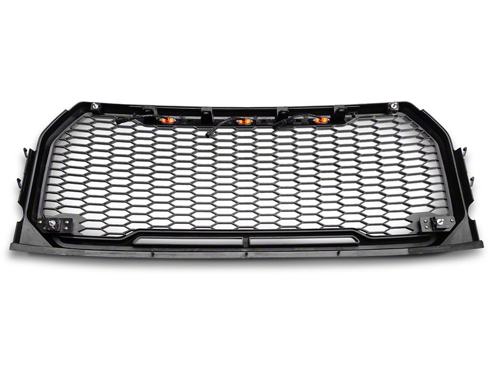 RedRock Baja Upper Replacement Grille with LED Lighting; Charcoal (15-17 F-150, Excluding Raptor)