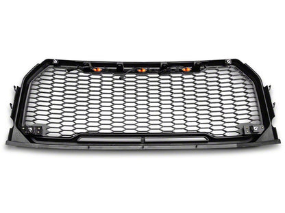 RedRock Baja Upper Replacement Grille with LED Lighting; Charcoal (15-17 F-150, Excluding Raptor)