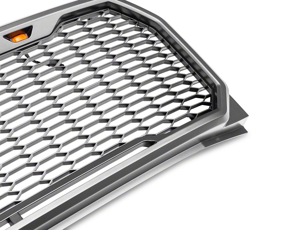 RedRock Baja Upper Replacement Grille with LED Lighting; Charcoal (15-17 F-150, Excluding Raptor)
