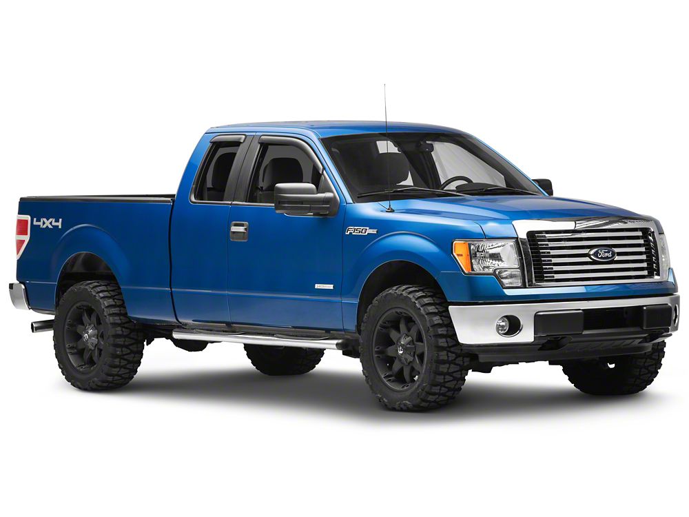 RedRock Window Deflectors; Front and Rear; Smoked (04-14 F-150 SuperCab)