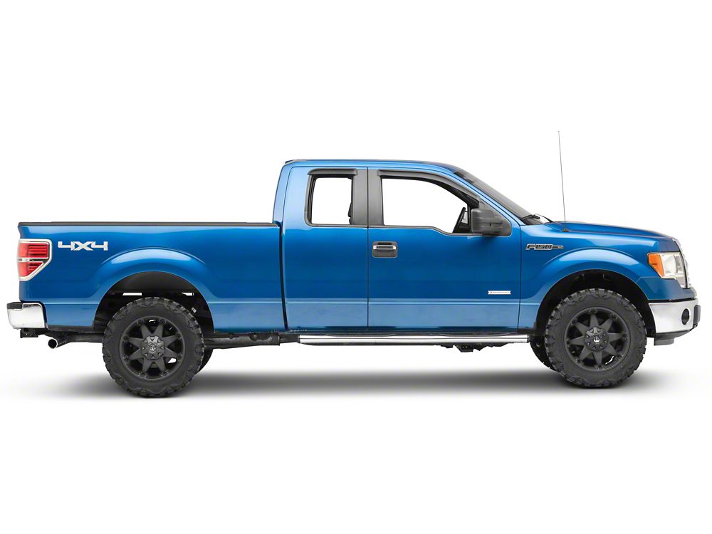 RedRock Window Deflectors; Front and Rear; Smoked (04-14 F-150 SuperCab)