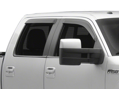 RedRock Window Deflectors; Front and Rear; Smoked (04-08 F-150 SuperCrew)